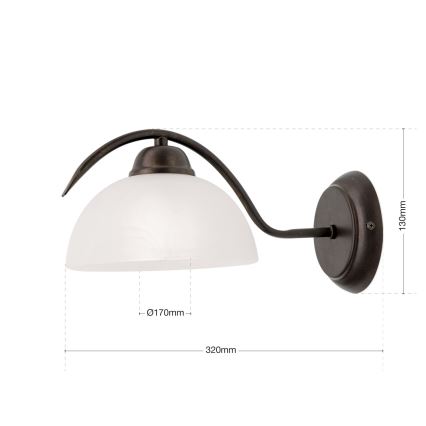 Wandleuchte RULA 1xE27/40W/230V weiß/bronze