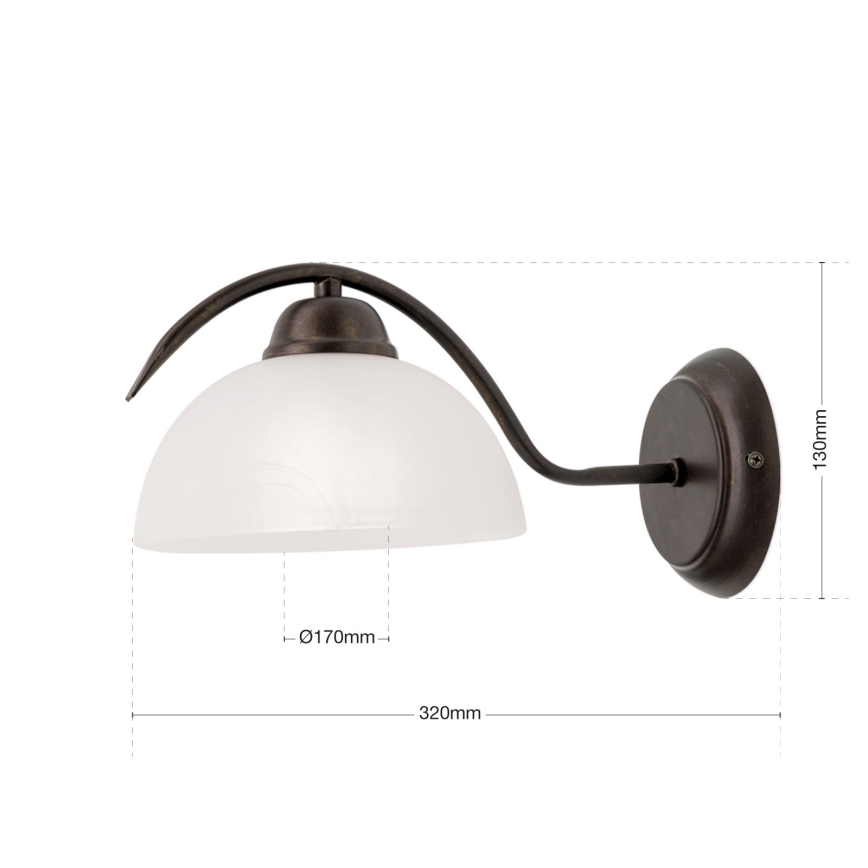 Wandleuchte RULA 1xE27/40W/230V weiß/bronze