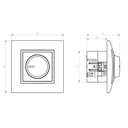 Ospel - ARIA rahmenloser Drehdimmer, schwarz