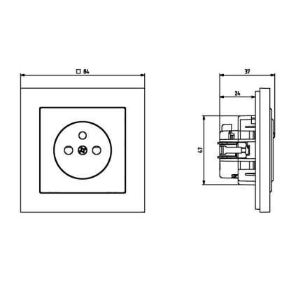 Ospel - Haushaltssteckdose ohne Rahmen 230V + 1xUSB-A + 1xUSB-C SONATA weiß