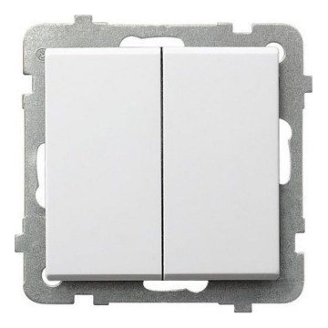 Ospel - rahmenloser Doppelschalter Nr. 5 SONATA weiß