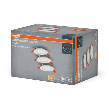 Osram - 3er-Set LED-Einbauleuchte SLIM, 4,5 W, 230 V