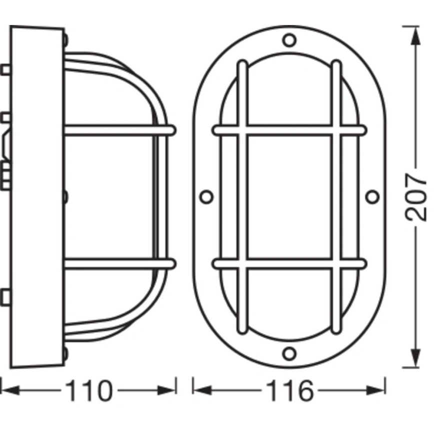 Osram - Außenwandleuchte BULKHEAD 1xE27/10W/230V IP54 schwarz