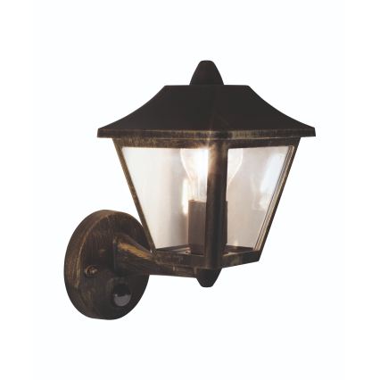 Osram - Außenwandleuchte mit Sensor TRADITION UP 1xE27/60W/230V IP44 Patina/Gold