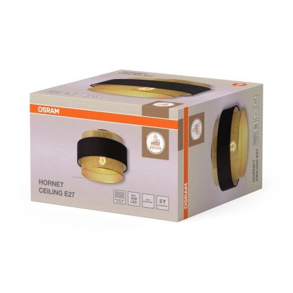 Osram - Deckenleuchte DECOR HORNET 1xE27/10W/230V Ø 30 cm schwarz/gold