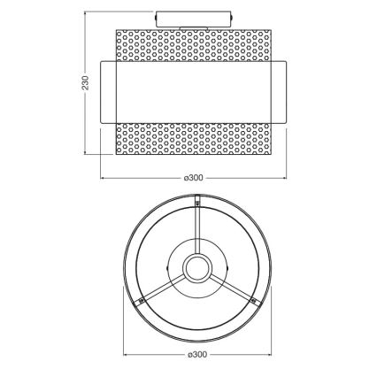 Osram - Deckenleuchte DECOR HORNET 1xE27/10W/230V Ø 30 cm schwarz/gold