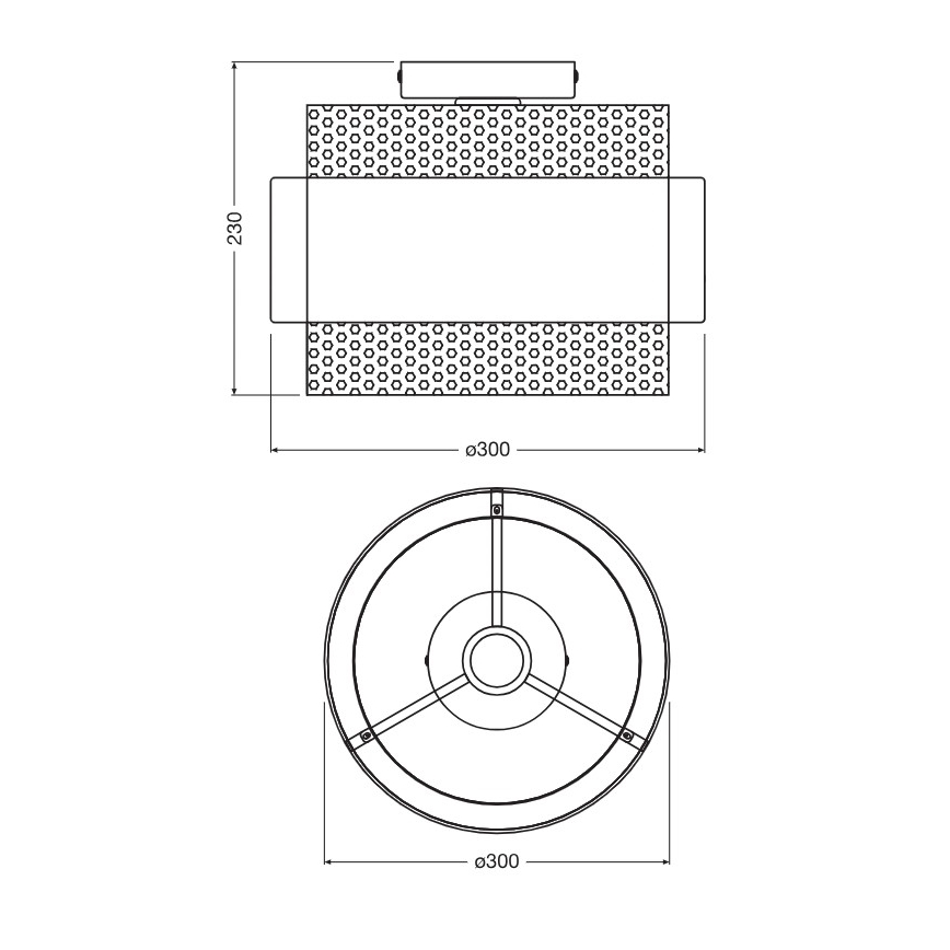 Osram - Deckenleuchte DECOR HORNET 1xE27/10W/230V Ø 30 cm schwarz/gold