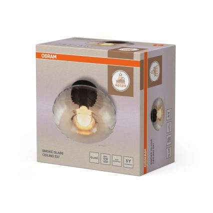 Osram - Deckenleuchte DECOR SMOKE 1xE27/12W/230V Ø 28 cm schwarz/rauchgrau