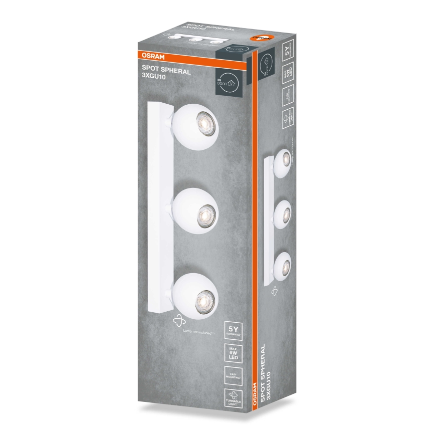 Osram - Deckenspot SPOT SPHERAL 3x GU10/6W/230V weiß
