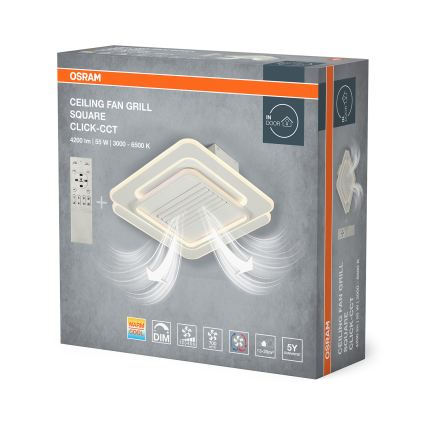 Osram - LED-dimmbare Deckenleuchte mit Ventilator LED/55W/230V 3000-6500K weiß + Fernbedienung