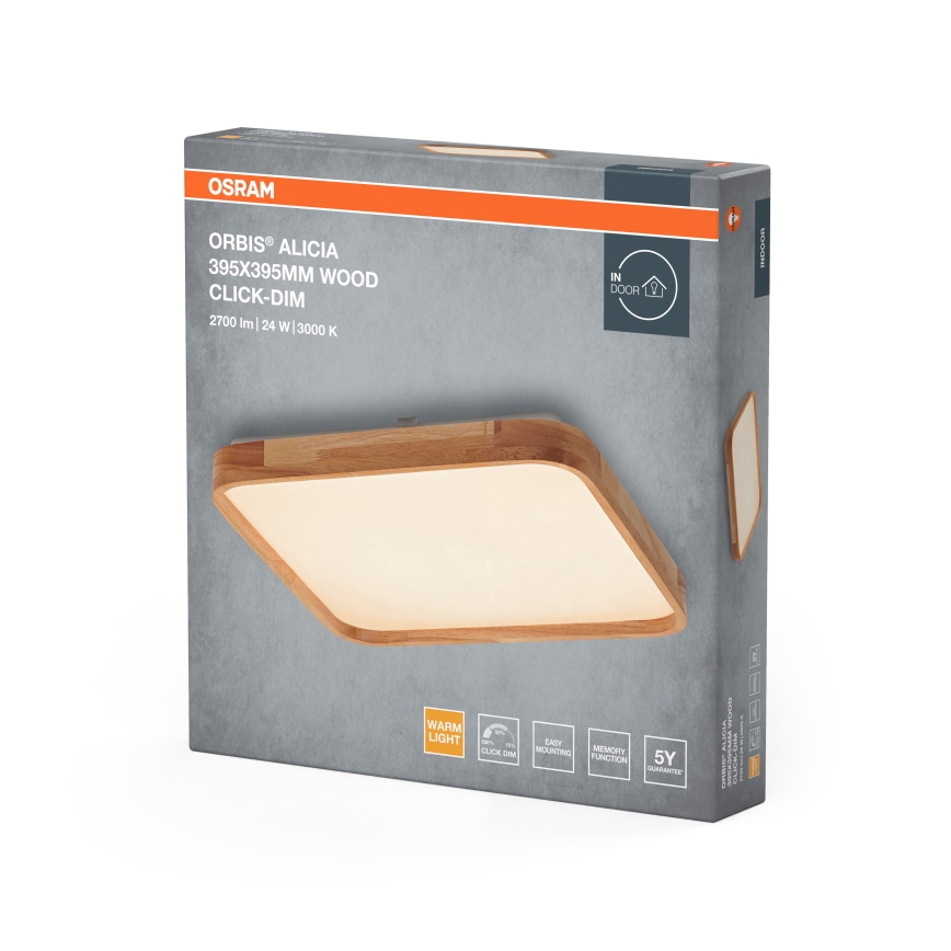 Osram - Dimmbare LED-Deckenleuchte ORBIS ALICIA LED/24W/230V 39,5x39,5 cm beige