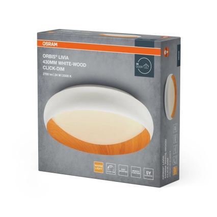 Osram - Dimmbare LED-Deckenleuchte ORBIS LIVIA LED/24W/230V Ø 43 cm weiß/braun