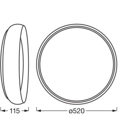 Osram - Dimmbare LED-Deckenleuchte ORBIS LIVIA LED/36W/230V Ø 52 cm schwarz/weiß