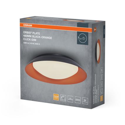 Osram - LED-dimmbare Deckenleuchte ORBIS PLATE LED/45W/230V Ø 48 cm orange/schwarz