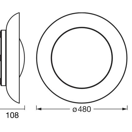 Osram - dimmbare LED-Deckenleuchte ORBIS PLATE LED/45W/230V Ø 48 cm grün/schwarz