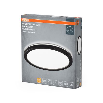 Osram - Dimmbare LED-Deckenleuchte ORBIS ULTRA SLIM LED/15W/230V 3000K Ø 23,5 cm schwarz