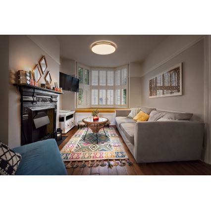 Osram - LED-dimmbare Deckenleuchte ORBIS WOODBURRY LED/24W/230V Ø 39 cm beige