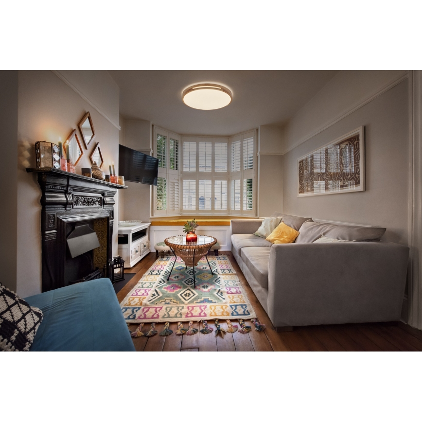 Osram - LED-dimmbare Deckenleuchte ORBIS WOODBURRY LED/24W/230V Ø 39 cm beige