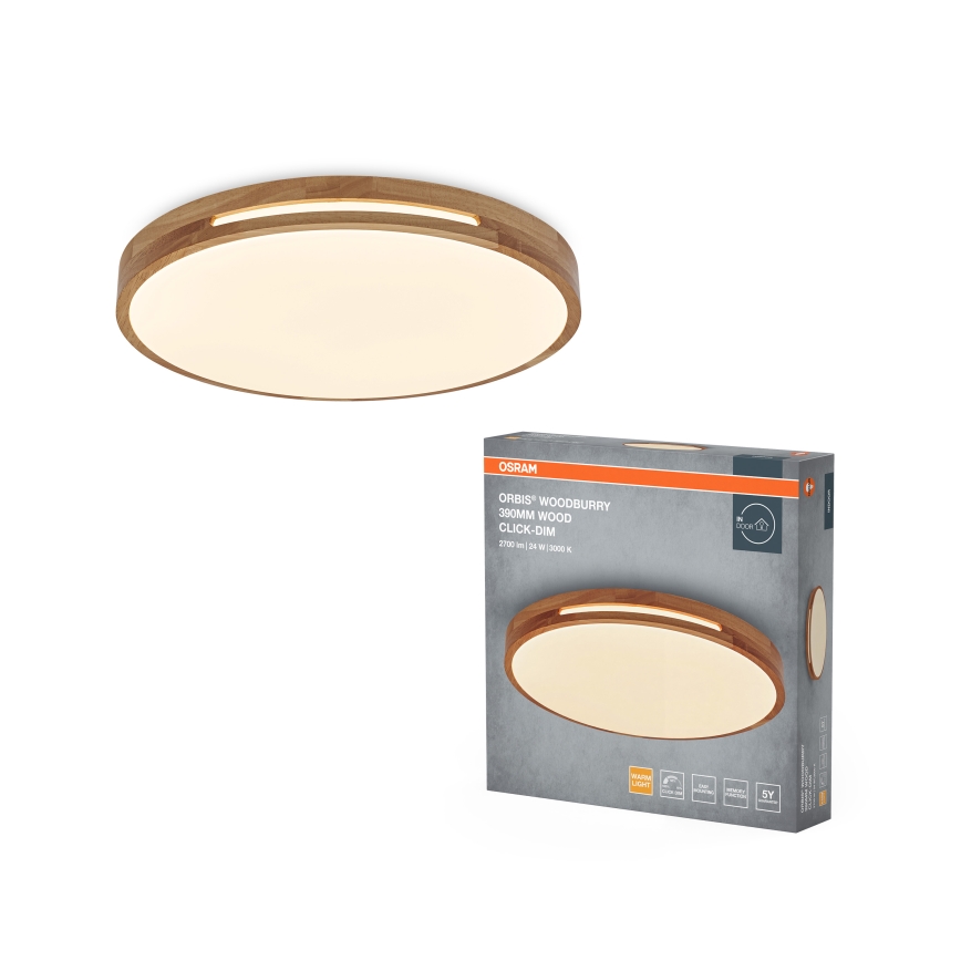 Osram - LED-dimmbare Deckenleuchte ORBIS WOODBURRY LED/24W/230V Ø 39 cm beige