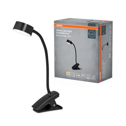 Osram - dimmbare LED-Schreibtischlampe mit Klemme OFFICE LINE LED/4,8W/230V 3000/4000/6500K schwarz