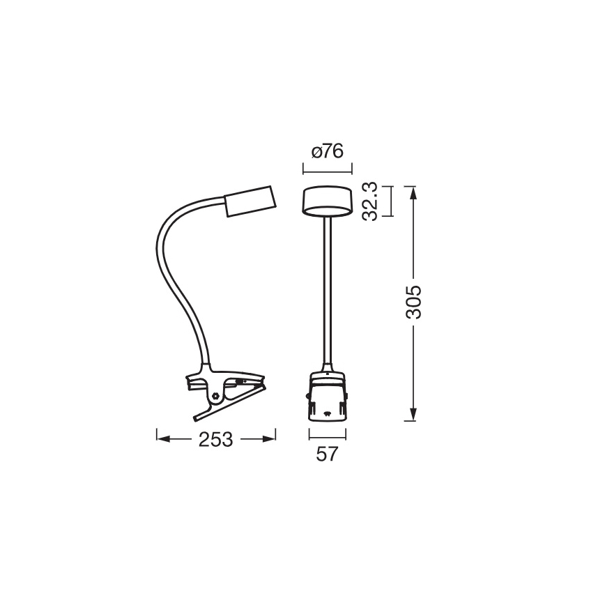 Osram - LED-dimmbare Tischlampe mit Klemme OFFICE LINE LED/4,8W/230V 3000/4000/6500K weiß