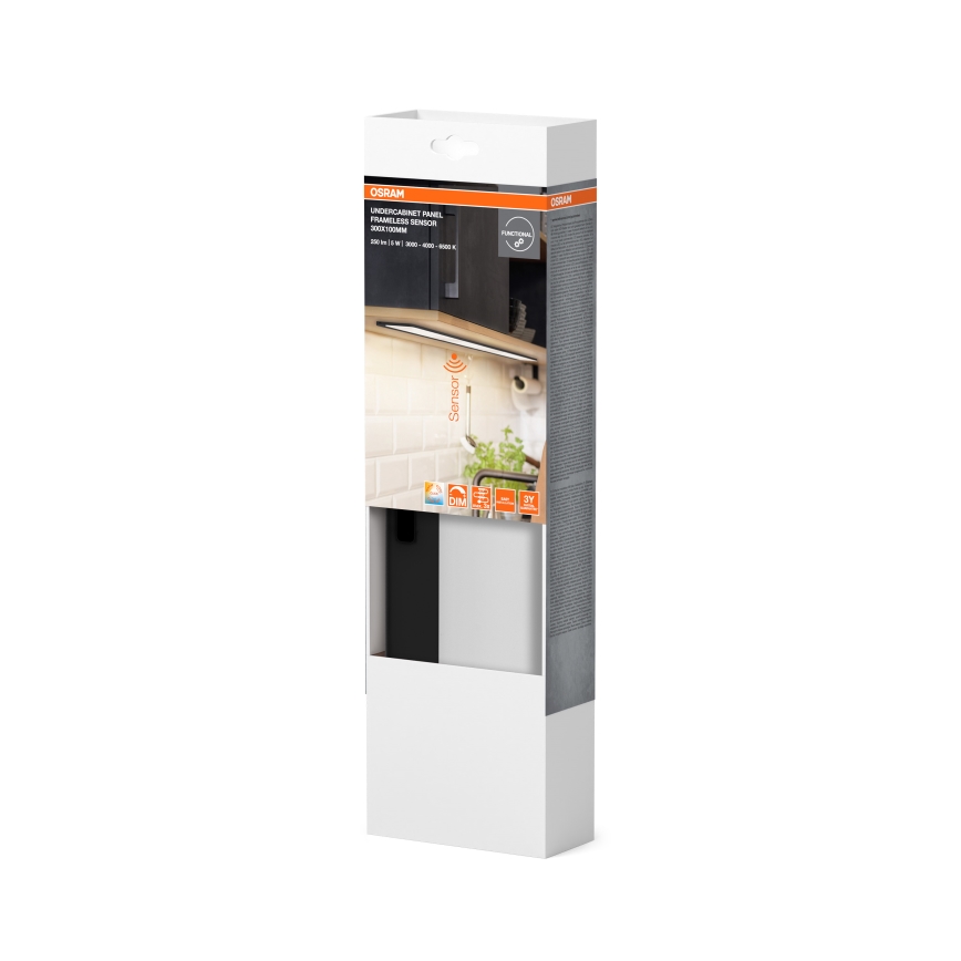 Osram - LED dimmbare Unterbauleuchte mit Bewegungsmelder UNDERCABINET LED/5W/230V 3000/4000/6500K 10x30 cm schwarz