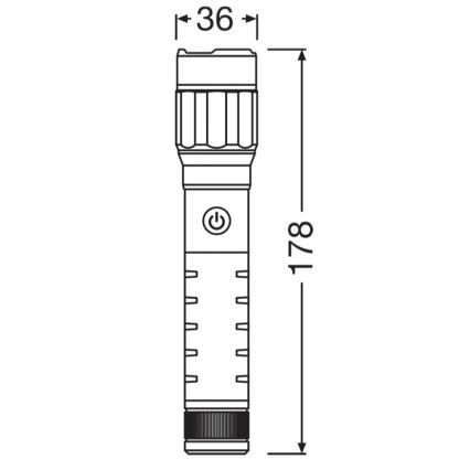 Osram - dimmbare, wiederaufladbare LED-Taschenlampe LEDINSPECT PRO TORCH 800 LED/8W/3,7V 2200 mAh IP44