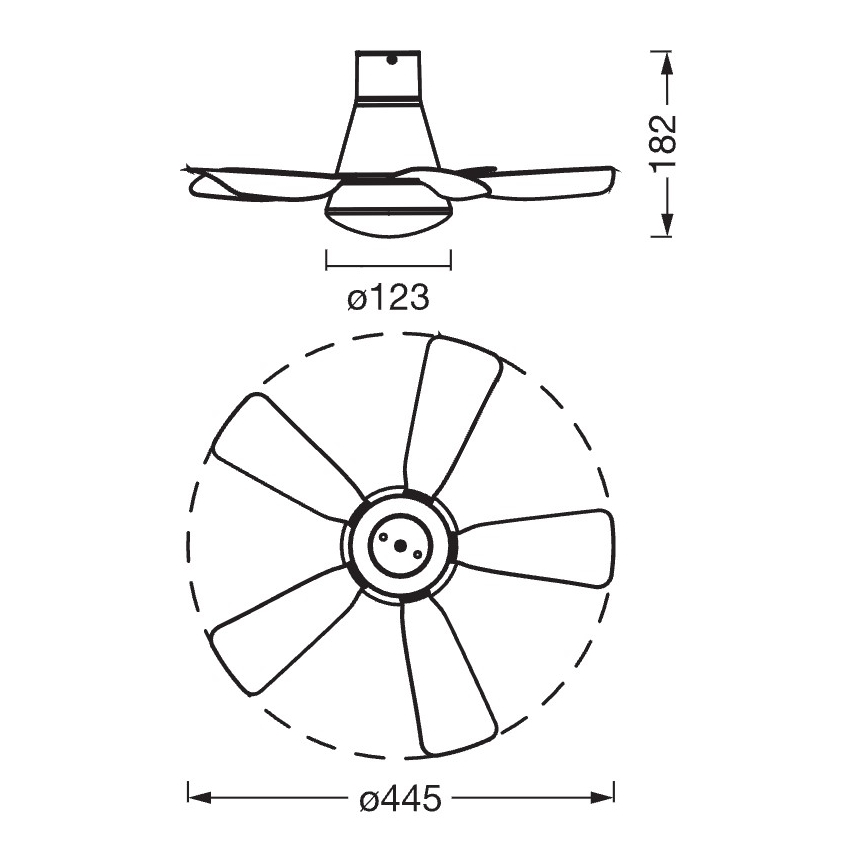 Osram - Dimmbarer LED-Deckenventilator LESTE LED/15W/230V 3000/4000/6500K + Fernbedienung