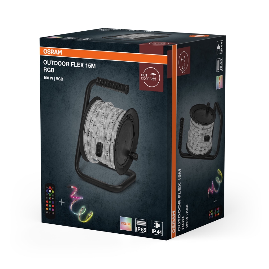 Osram - LED RGB dimmbarer Außen-LED-Streifen FLEX 15m LED/100W/230V IP65 + Fernbedienung
