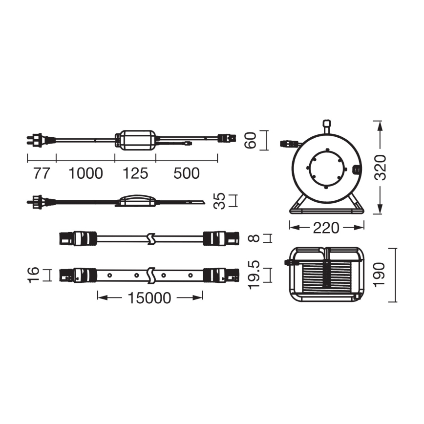 Osram - LED RGB dimmbarer Außen-LED-Streifen FLEX 15m LED/100W/230V IP65 + Fernbedienung