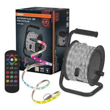 Osram - dimmbarer RGB-LED-Außenstreifen FLEX 10m LED/70W/230V IP65 + Fernbedienung