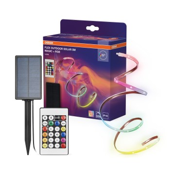 Osram - dimmbarer Solar-LED-RGBW-Streifen FLEX MAGIC 5m LED/1,6W/3,7V 2000 mAh IP44 + Fernbedienung