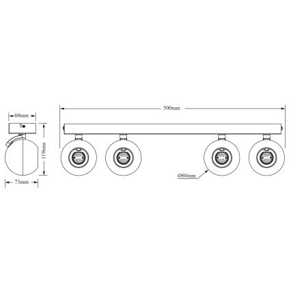 Osram - Einbaustrahler SPOT SPHERAL 4xGU10/6W/230V weiß