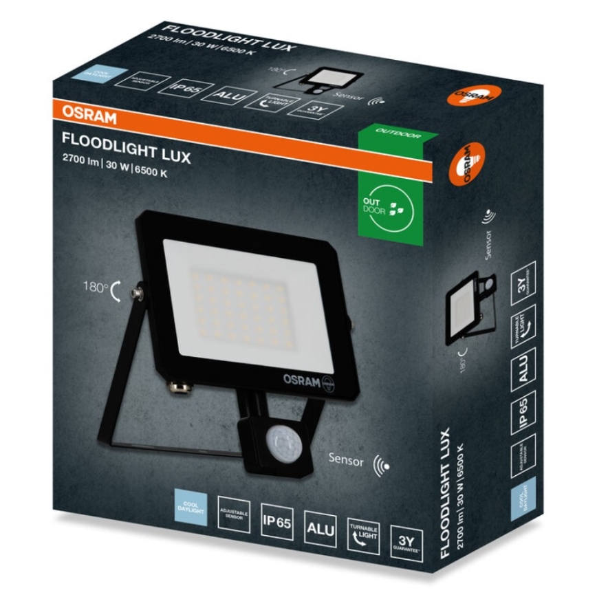 Osram - FLOODLIGHT LED-Strahler mit Sensor, 30W, 230V, 6500K, IP65