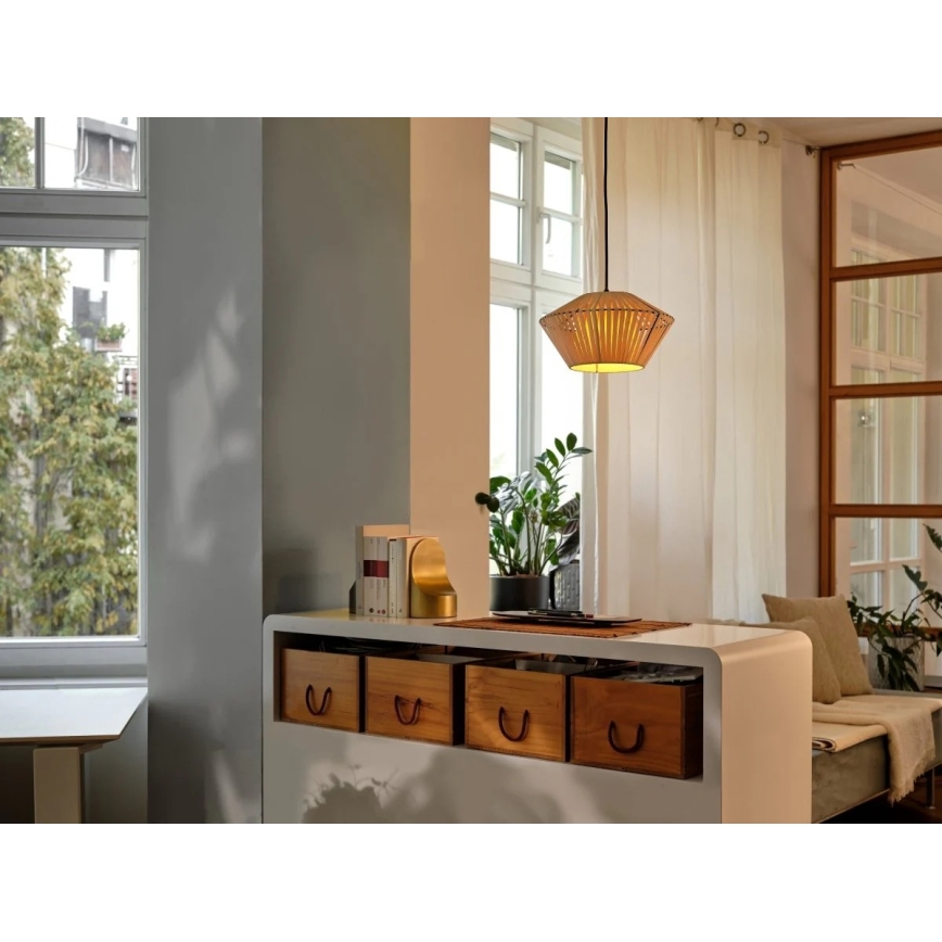 Osram - Hängeleuchte mit Drahtseilaufhängung DECOR STRIPES 1xE27/10W/230V Ø 30,5 cm beige