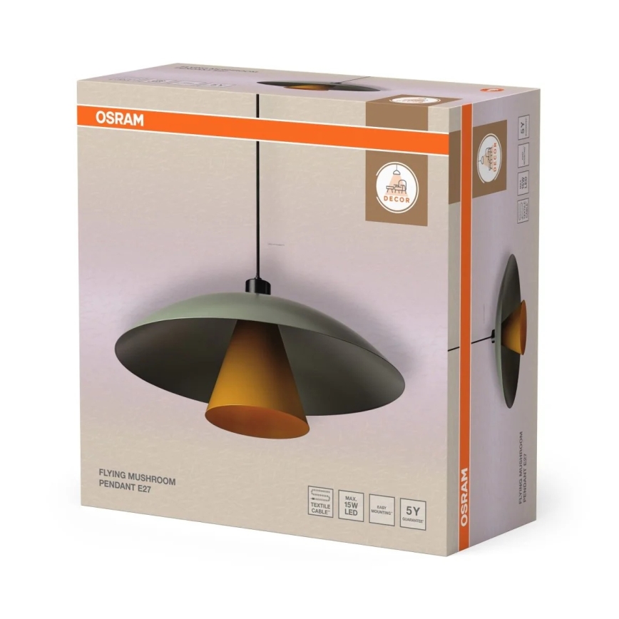 Osram - Hängeleuchte mit Kabel DECOR FLYING MUSHROOM 1xE27/25W/230V Ø 50 cm grün