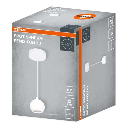 Osram - Hängeleuchte mit Kabel SPOT SPHERAL 1xGU10/6W/230V weiß