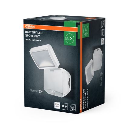 Osram - LED-Außen-Wandstrahler mit Sensor BATTERY LED/4W/4xD IP54