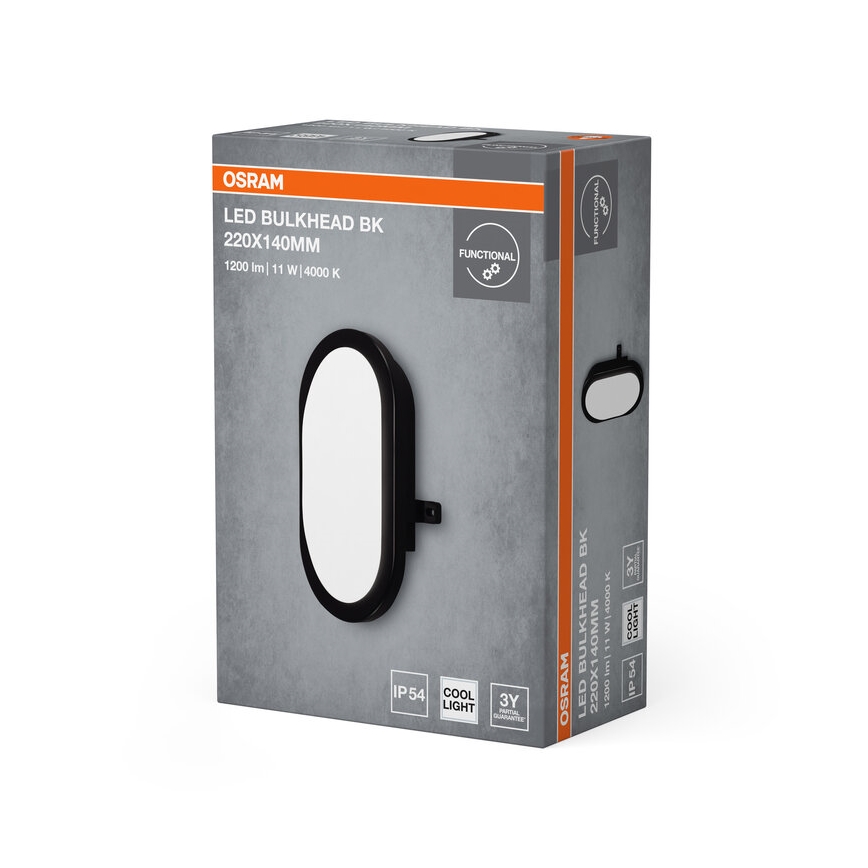 Osram - LED-Außenwandleuchte BULKHEAD LED/11W/230V IP54 schwarz