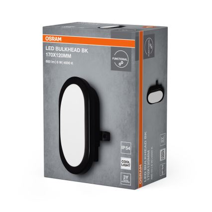 Osram - LED-Außenwandleuchte BULKHEAD LED/6W/230V IP54 schwarz