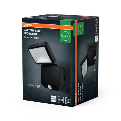 Osram - LED-Außenwandleuchte mit Sensor BATTERY LED/4W/4xD IP54