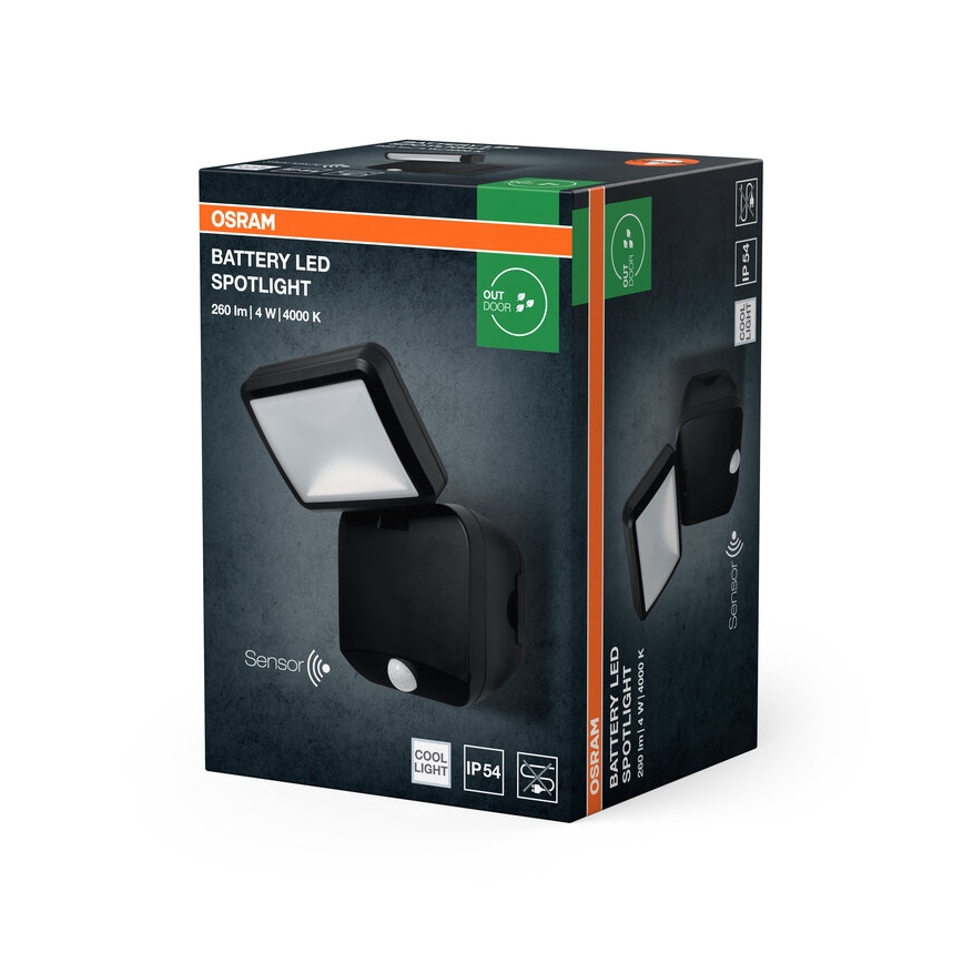 Osram - LED-Außenwandleuchte mit Sensor BATTERY LED/4W/4xD IP54
