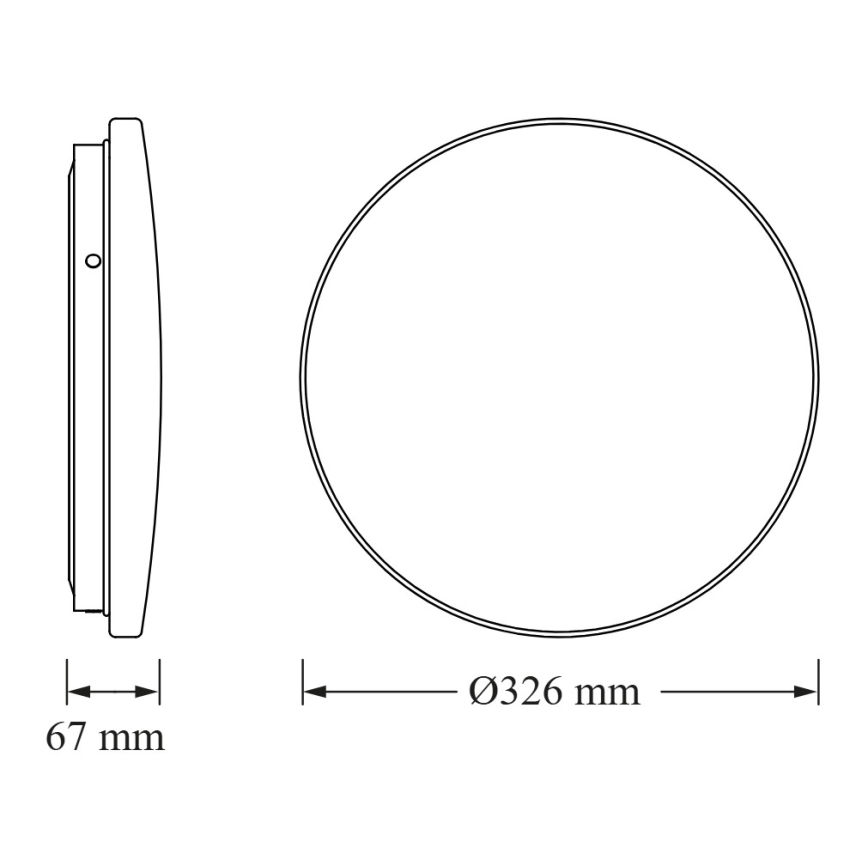 Osram - LED-Deckenleuchte für das Badezimmer mit Dämmerungssensor CEILING ROUND LED/18W/230V 4000K Ø 33 cm IP44 weiß