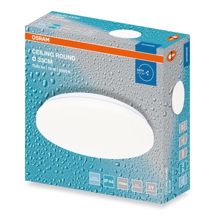 Osram - LED-Badezimmer-Deckenleuchte CEILING ROUND LED/18W/230V 6500K Ø 33 cm IP44 weiß