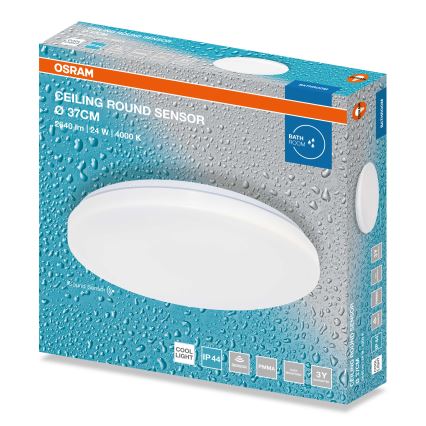 Osram - LED-Badezimmer-Deckenleuchte mit Dämmerungssensor CEILING ROUND LED/24W/230V 4000K Ø 37 cm IP44 weiß