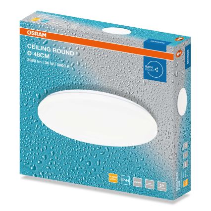 Osram - LED Badezimmer-Deckenleuchte CEILING ROUND LED/36W/230V 3000K Ø 48 cm IP44 weiß