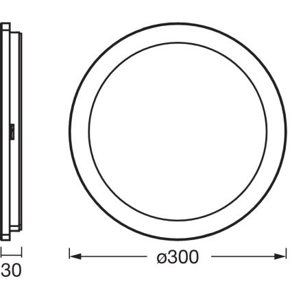 Osram - LED-Badezimmer-Deckenleuchte ORBIS DISC LED/22W/230V 3000/4000K Ø 30 cm IP44 weiß