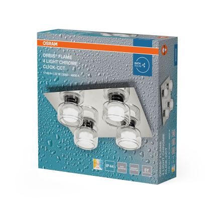 Osram - LED-Deckenleuchte für Badezimmer ORBIS FLAME 4xLED/5,5W/230V 3000/4000K IP44 glänzender Chrom