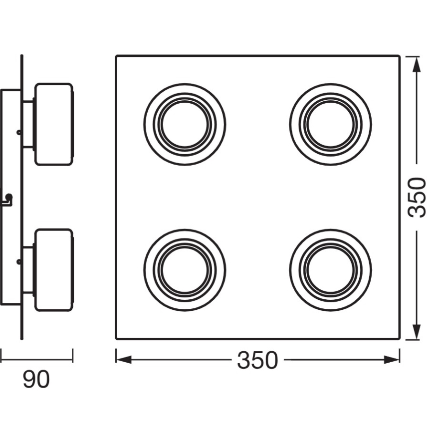 Osram - LED-Deckenleuchte für Badezimmer ORBIS FLAME 4xLED/5,5W/230V 3000/4000K IP44 glänzender Chrom