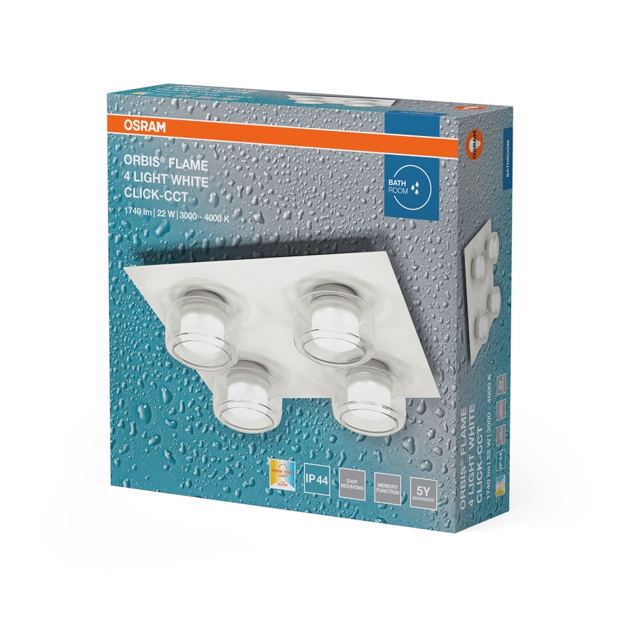 Osram - LED-Badezimmer-Deckenleuchte ORBIS FLAME 4xLED/5,5W/230V 3000/4000K IP44 weiß